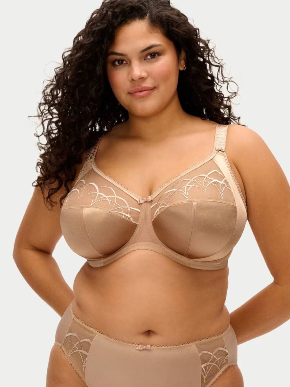 Elomi Women Bra 44G Nude Floral EL8030NUE Balconette Underwired Lace K0507